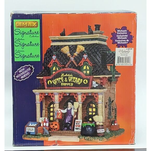 Lemax Spooky Town "Zelda's Witch & Wizard Supply" Porcelain Lighted House - Picture 1 of 6